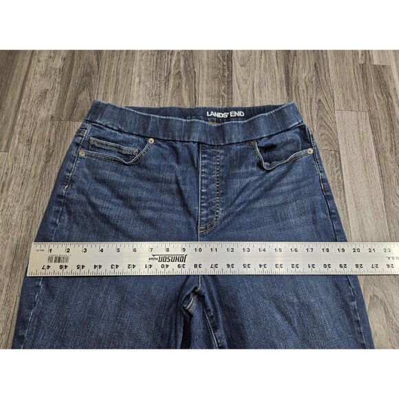 Lands End Jeans Womens 12 Blue Straight Leg Classic Fit Stretch Denim Pants - Picture 9 of 12
